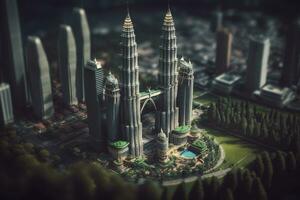 miniatura petronas torri nel Kuala Lumpur Malaysia foto
