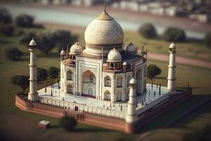 miniatura taj Mahal con TiltShift effetto foto