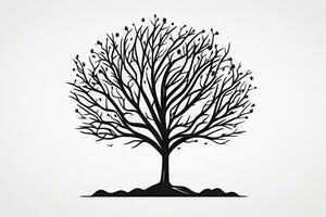 semplice grafico di un' albero senza le foglie per minimalista disegni foto