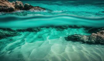 Smeraldo costa di sardegna avvicinamento di naturale struttura nel trasparente turchese mare acqua foto