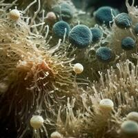 microscopico Visualizza di candida auris fungo foto