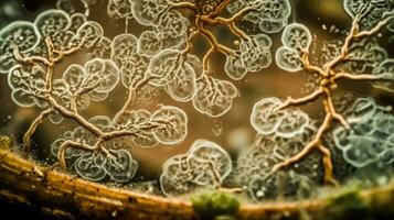 candida auris fungo avvicinamento sotto microscopio foto