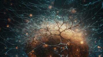 surreale sognare neuroni un' avvicinamento rappresentazione dentro il cervello foto
