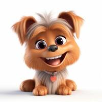 contento yorkshire terrier con adorabile Sorridi nel pixar stile foto