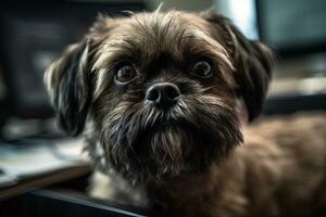ufficio compagno avvicinamento ritratto di un' carino canino foto