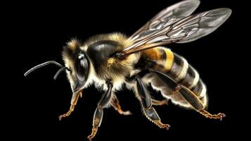 ronzio ape nel volo su trasparente sfondo foto
