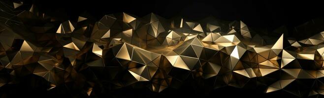 d'oro geometrico poligonale sfondo con buio presentimento sentire foto
