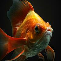 vivace pesce rosso nuoto nel alta risoluzione acqua foto