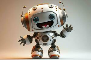 contento sorridente robot per moderno eroe sito web foto