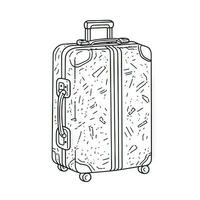 viaggio nel stile con un' elegante valigia semplice linea disegno di bagaglio e viaggio Bagaglio concetto foto