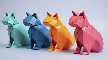 colorato origami gatto involucro carta per creativo regalo dando foto