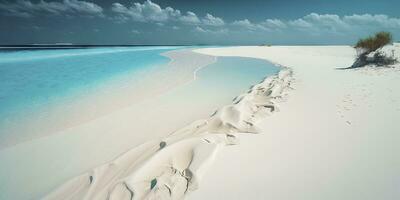 serenità a il mondi maggior parte bellissimo bianca sabbia spiaggia foto