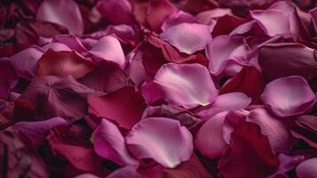 romantico rosa rosa petali sfondo per san valentino giorno foto