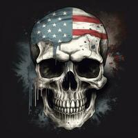 americano bandiera cranio illustrazione per Halloween e orrore temi foto