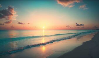 etereo Alba al di sopra di miami spiaggia oceano come sognante sfondo foto