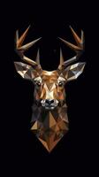 origami cervo su buio sfondo generativo ai foto