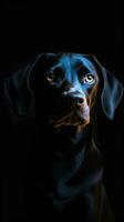 minimalista cane su buio sfondo generativo ai foto