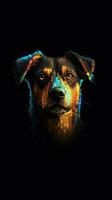 pixelated cucciolo un' giocoso cane illustrazione generativo ai foto