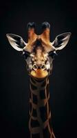 grungeon giraffa su buio sfondo generativo ai foto