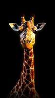 pixelated giraffa nel messa a fuoco generativo ai foto