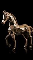origami cavallo su buio sfondo generativo ai foto