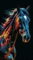 pop arte cavallo su buio sfondo generativo ai foto