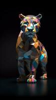 origami giaguaro su buio sfondo generativo ai foto