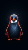 pixelated pinguino nel messa a fuoco ai generato foto