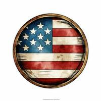 Vintage ▾ americano bandiera clipart su bianca sfondo ai generato foto