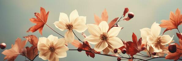 autunno fiore sfondo con smorzato colore tavolozza ai generato foto