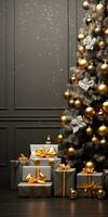 lusso Natale decorazioni su semplice sfondo ai generato foto