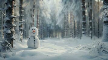 magico Natale pupazzo di neve nel cinematico fotografia ai generato foto