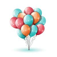 colorato palloncini clipart su bianca sfondo ai generato foto