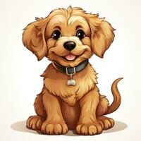 adorabile Goldendoodle cartone animato illustrazione per bambino piccolo libro ai generato foto