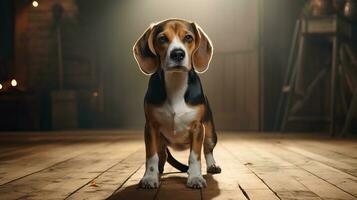 adorabile beagle cane nel cinematico stile ai generato foto