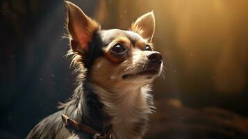 adorabile chihuahua cane nel altamente dettagliato illustrazione ai generato foto