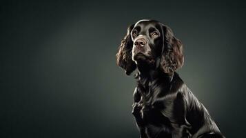 adorabile cocker spaniel cane su bianca sfondo ai generato foto