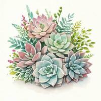 acquerello succulente clipart foto