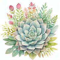 acquerello succulente clipart foto