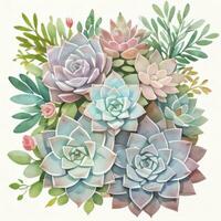 acquerello succulente clipart foto