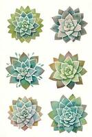 acquerello succulente clipart foto