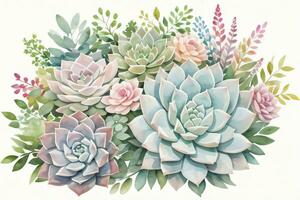 acquerello succulente clipart foto