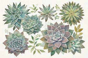 acquerello succulente clipart foto