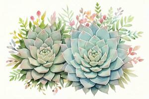 acquerello succulente clipart foto