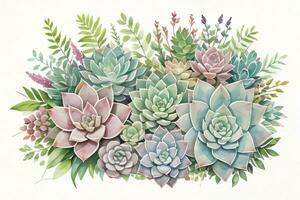 acquerello succulente clipart foto