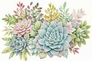 acquerello succulente clipart foto