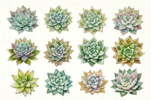 acquerello succulente clipart foto