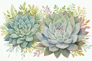 acquerello succulente clipart foto