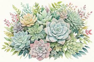 acquerello succulente clipart foto