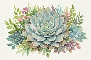 acquerello succulente clipart foto